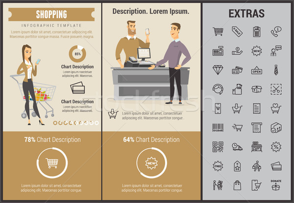 Vásárlás infografika sablon elemek ikonok testreszabható Stock fotó © RAStudio