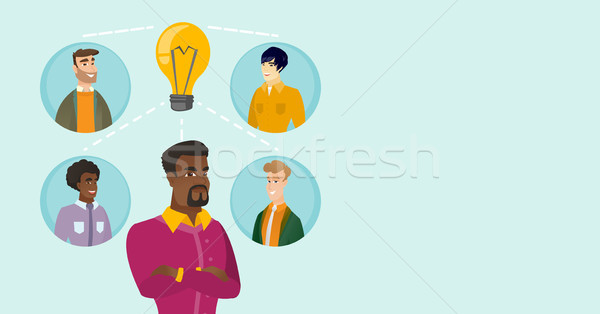 Multiracial businessmen discussing business ideas. Stock photo © RAStudio