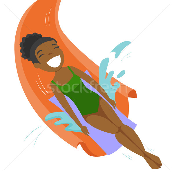 Kobieta młodych jazda konna w dół splash Zdjęcia stock © RAStudio