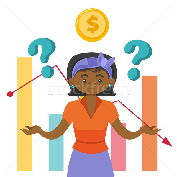 Mujer negro estrés mercado crisis gráficos Foto stock © RAStudio