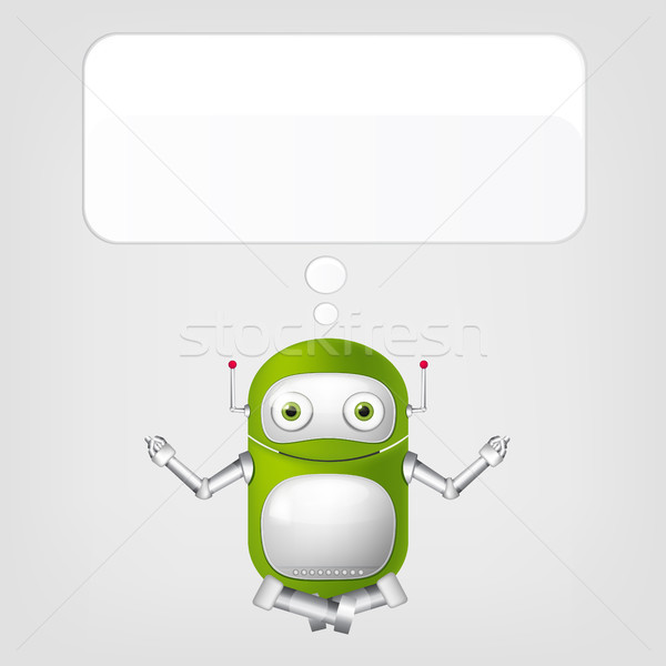 Foto stock: Cute · robot · aislado · gris · gradiente