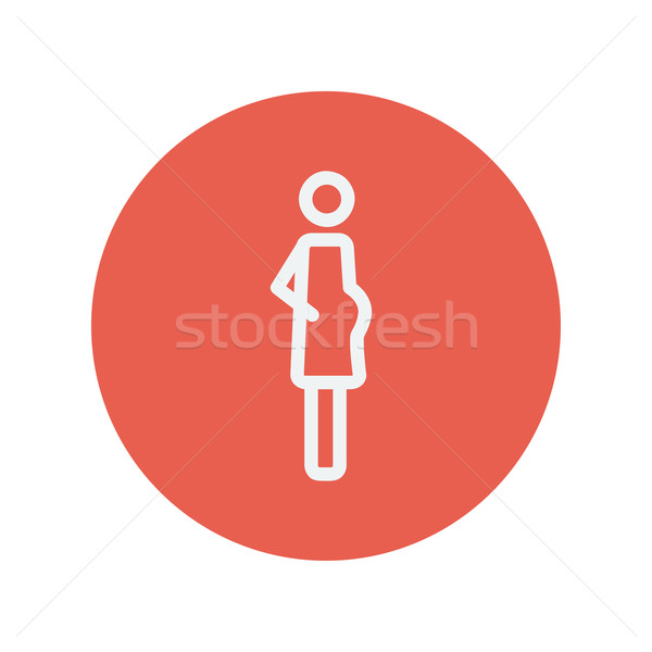 Zdjęcia stock: Kobieta · w · ciąży · cienki · line · ikona · internetowych · komórkowych