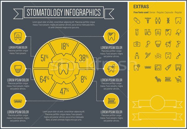 Stomatology Line Design Infographic Template Stock photo © RAStudio