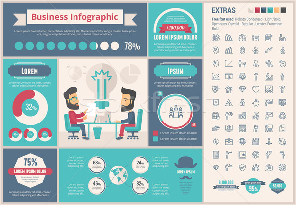 Stock photo: Business flat design Infographic Template