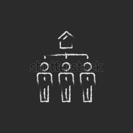 Three real estate agents icon drawn in chalk. Stock photo © RAStudio