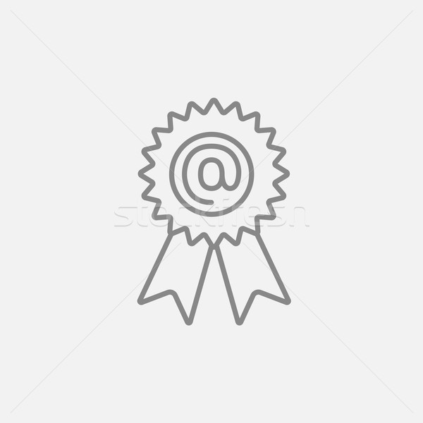 Stock photo: Award with at sign line icon.