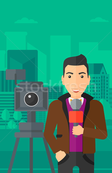 TV reporter working. Stock photo © RAStudio