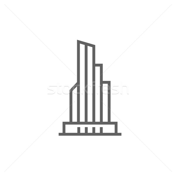 Wolkenkratzer Bürogebäude line Symbol Ecken Web Stock foto © RAStudio