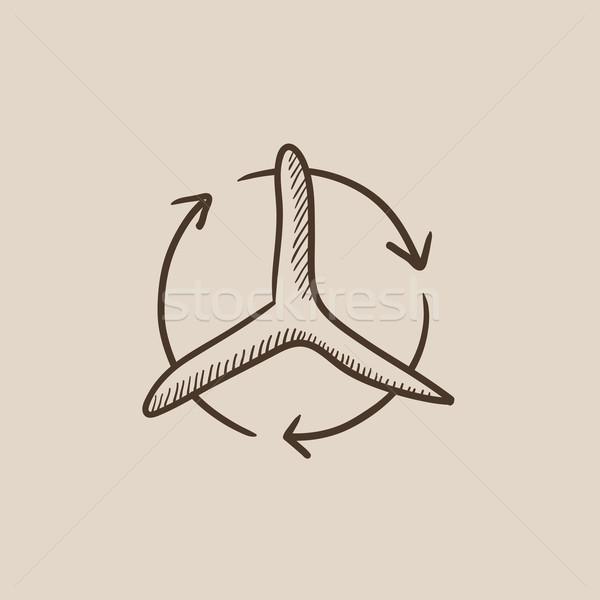 Windmill with arrows sketch icon. Stock photo © RAStudio