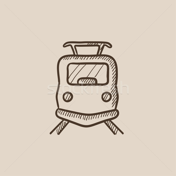 Front view of train sketch icon. Stock photo © RAStudio