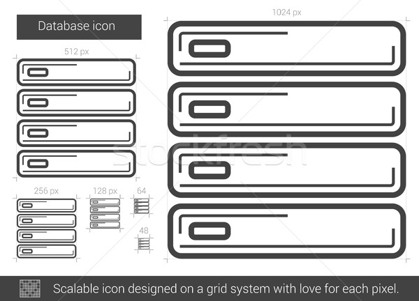 Stok fotoğraf: Veritabanı · hat · ikon · vektör · yalıtılmış · beyaz