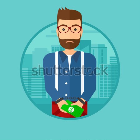 Woman handcuffed for crime vector illustration. Stock photo © RAStudio