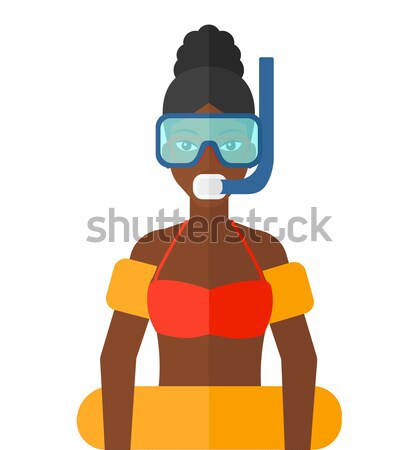 женщину Подводное плавание оборудование пляж маске трубка Сток-фото © RAStudio