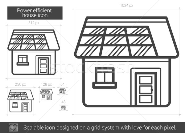 Potere efficiente casa line icona vettore Foto d'archivio © RAStudio