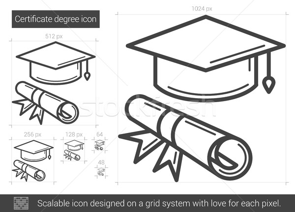 Certificate degree line icon. Stock photo © RAStudio