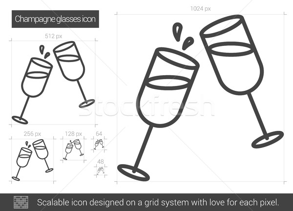 Champagne glasses line icon. Stock photo © RAStudio