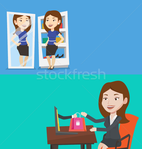 Two shopping banners with space for text. Stock photo © RAStudio