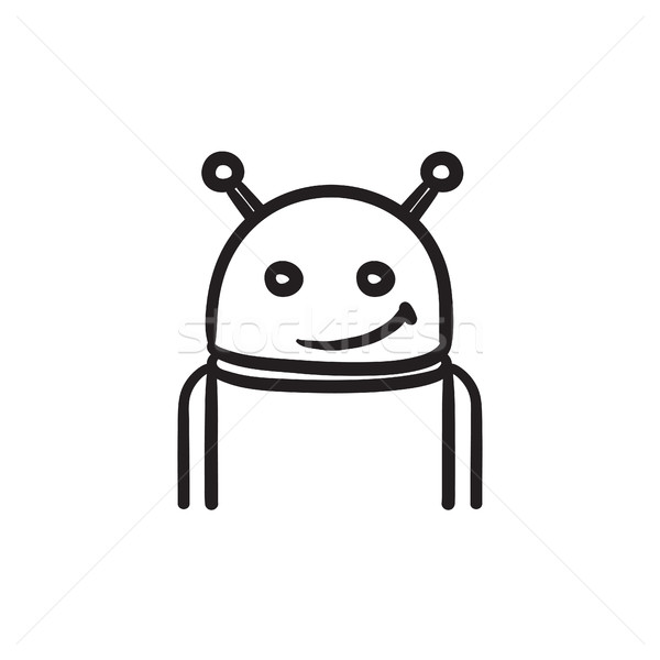 Android croquis icône vecteur isolé dessinés à la main [[stock_photo]] © RAStudio