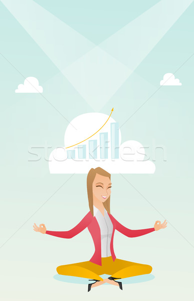 Peaceful business woman doing yoga. Stock photo © RAStudio