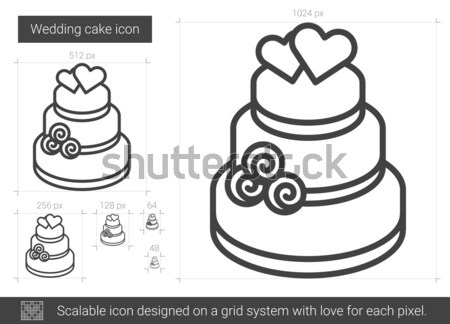 Wedding cake line icona vettore isolato bianco Foto d'archivio © RAStudio