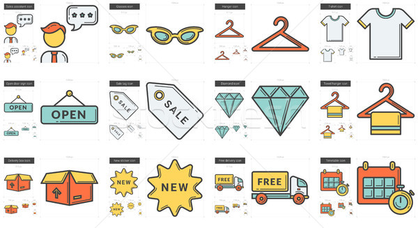 Shopping line icon set. Stock photo © RAStudio