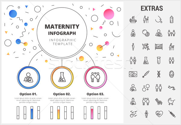ストックフォト: 母性 · インフォグラフィック · テンプレート · 要素 · アイコン · サークル