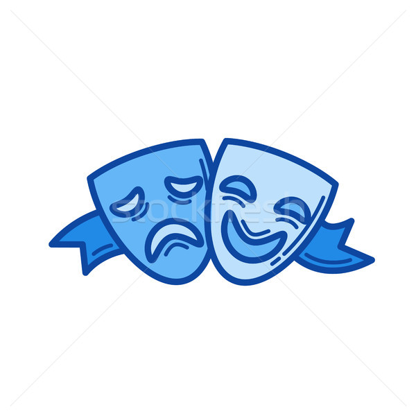 Theater masks line icon. Stock photo © RAStudio