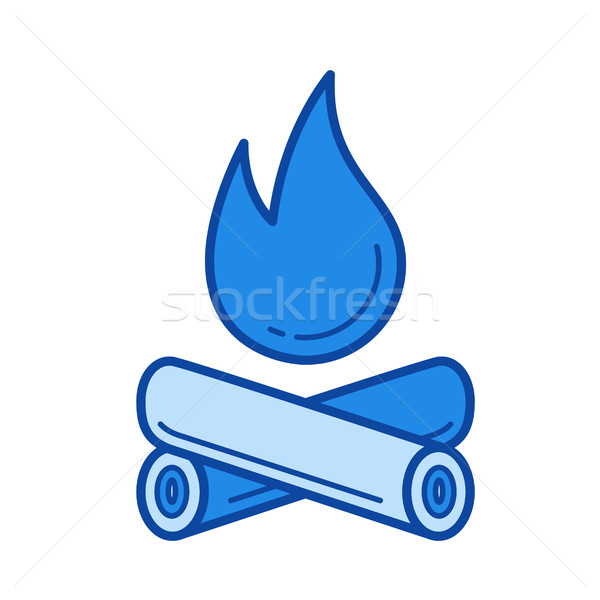 Campfire line icon. Stock photo © RAStudio