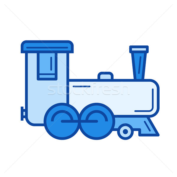 Сток-фото: локомотив · линия · икона · вектора · изолированный · белый