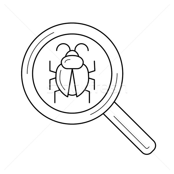 Bug searching line icon. Stock photo © RAStudio
