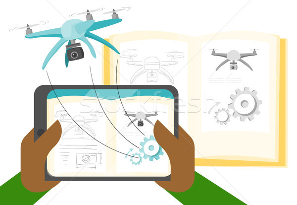 A man uses augmented reality on a tablet. Stock photo © RAStudio