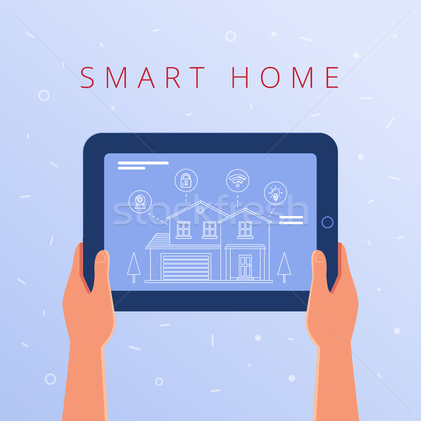 A tablet with smart home settings and controllers system. Stock photo © RAStudio
