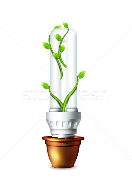 Stock photo: Luminous Bulb With Plant