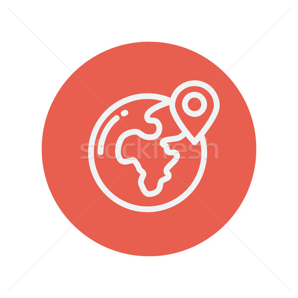 Global with locator thin line icon Stock photo © RAStudio