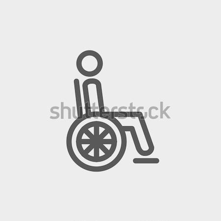 Disabled person thin line icon Stock photo © RAStudio