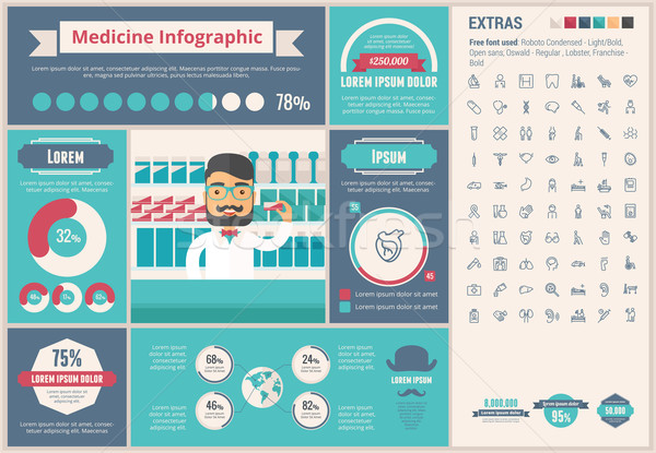 Stock photo: Medicine flat design Infographic Template