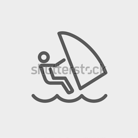 Vent surf ligne icône web mobiles [[stock_photo]] © RAStudio