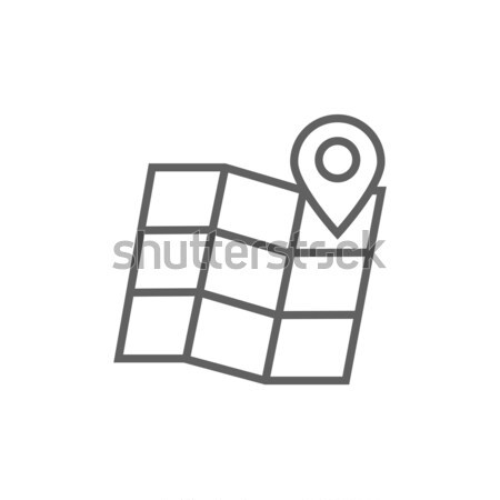 Map with pointer line icon. Stock photo © RAStudio