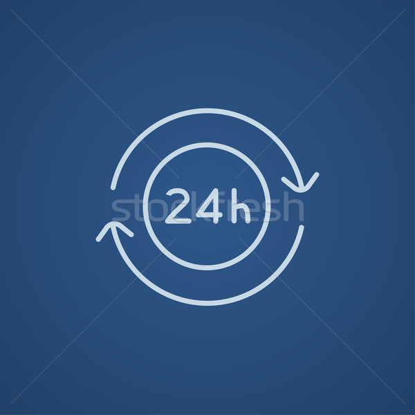Service 24 hrs line icon. Stock photo © RAStudio