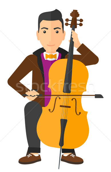 Mann spielen Cello Vektor Design Illustration Stock foto © RAStudio