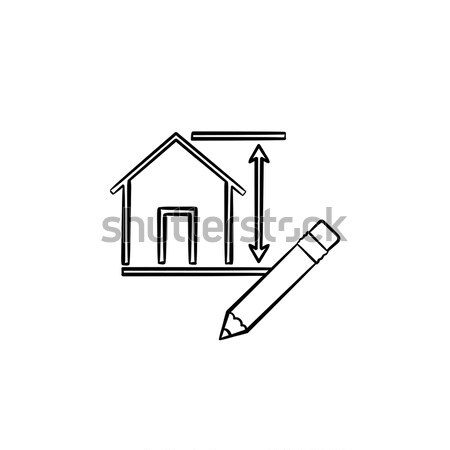 Stockfoto: Huis · ontwerp · lijn · icon · hoeken · web