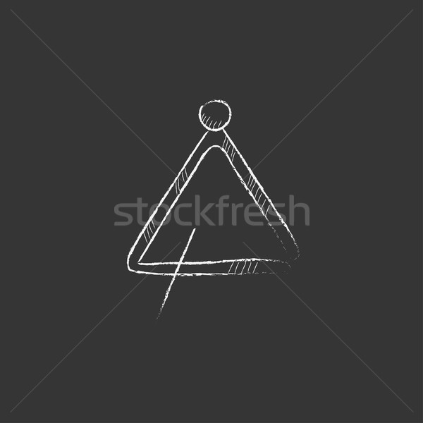Triangle. Drawn in chalk icon. Stock photo © RAStudio
