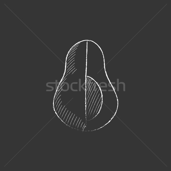 Avocado krijt icon vector Stockfoto © RAStudio
