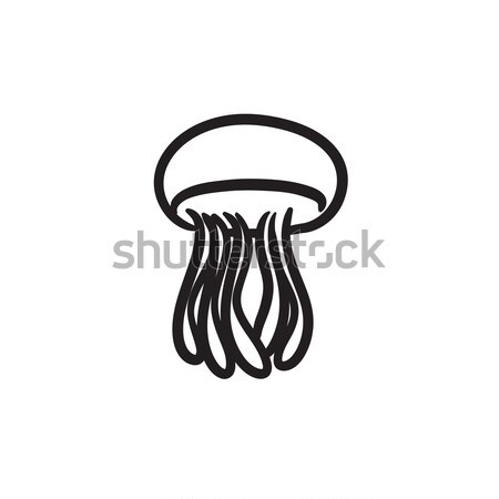 Meduză schiţă icoană vector izolat Imagine de stoc © RAStudio