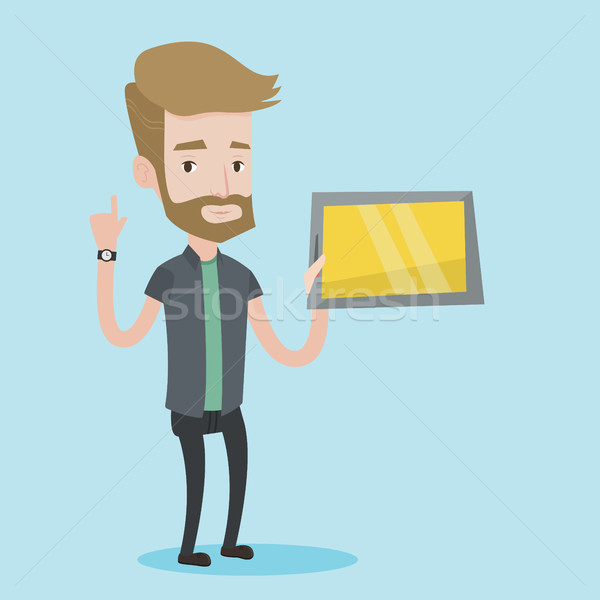 Student using tablet computer vector illustration. Stock photo © RAStudio