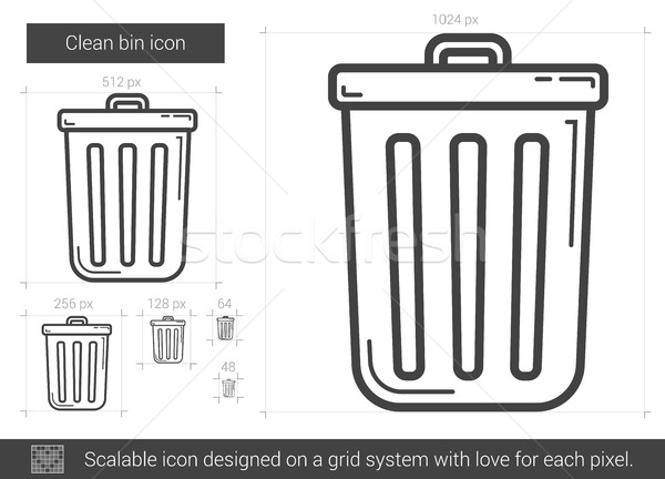 Clean bin line icon. Stock photo © RAStudio