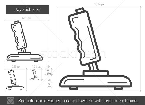 Freude Stick line Symbol Vektor isoliert Stock foto © RAStudio