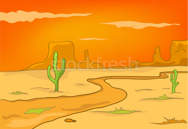 Cartoon background of desert landscape. Stock photo © RAStudio