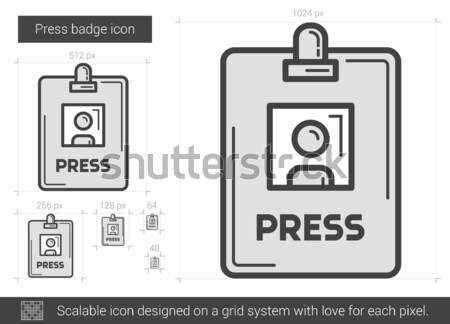 Stock photo: Press badge line icon.