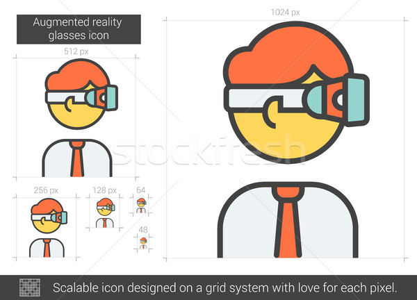 Augmented reality glasses line icon. Stock photo © RAStudio